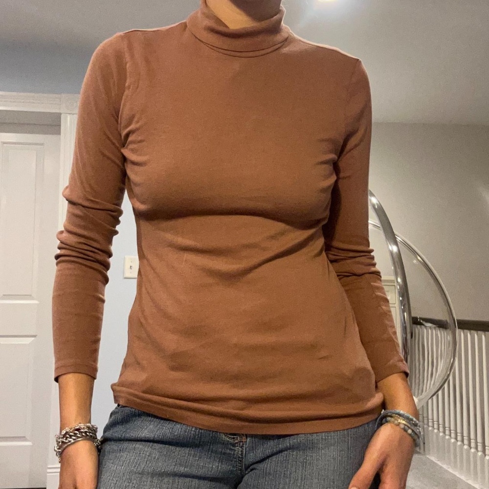 Brown Mock Neck